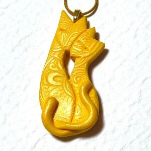 Two Cats Hugging Necklace, Love Cats
